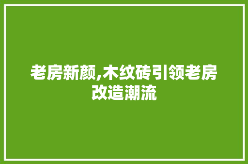 老房新颜,木纹砖引领老房改造潮流