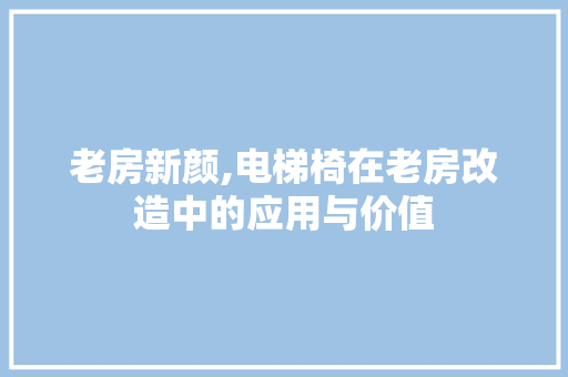 老房新颜,电梯椅在老房改造中的应用与价值 综合便民