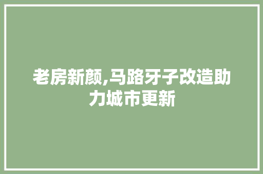 老房新颜,马路牙子改造助力城市更新