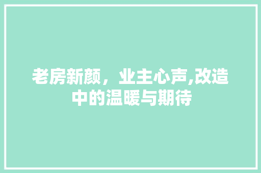 老房新颜，业主心声,改造中的温暖与期待