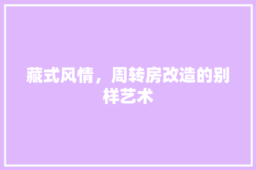 藏式风情，周转房改造的别样艺术