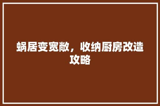 蜗居变宽敞，收纳厨房改造攻略