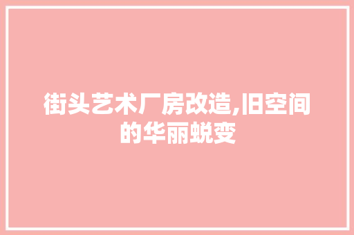 街头艺术厂房改造,旧空间的华丽蜕变