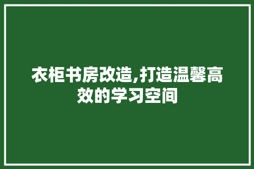 衣柜书房改造,打造温馨高效的学习空间