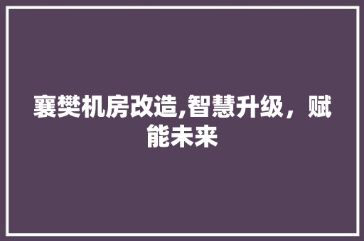 襄樊机房改造,智慧升级，赋能未来