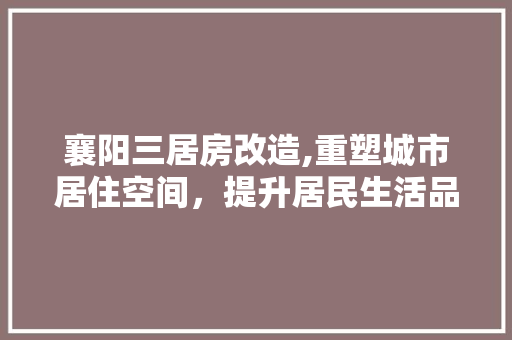 襄阳三居房改造,重塑城市居住空间，提升居民生活品质