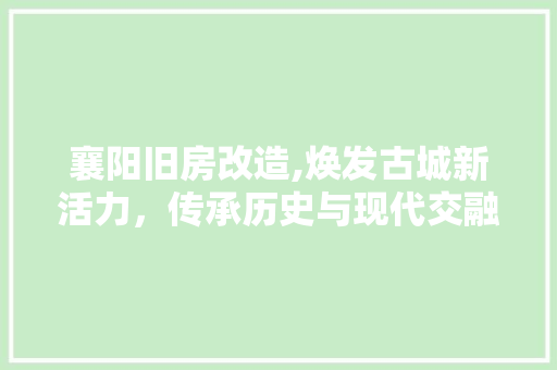 襄阳旧房改造,焕发古城新活力，传承历史与现代交融之美