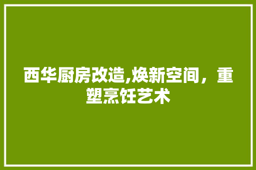 西华厨房改造,焕新空间，重塑烹饪艺术