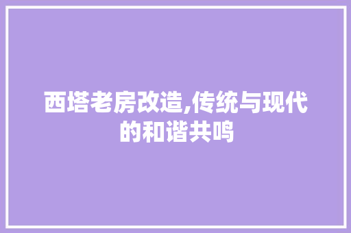 西塔老房改造,传统与现代的和谐共鸣