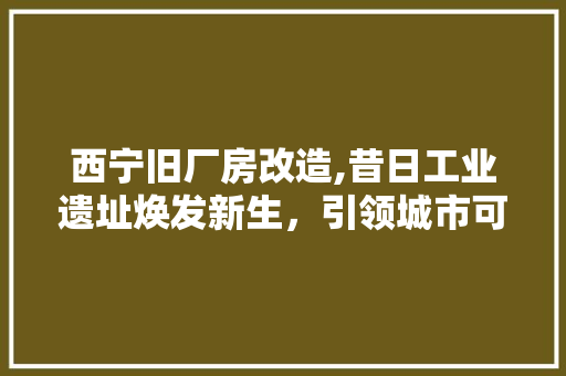西宁旧厂房改造,昔日工业遗址焕发新生，引领城市可持续发展