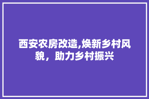 西安农房改造,焕新乡村风貌，助力乡村振兴