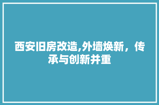 西安旧房改造,外墙焕新，传承与创新并重