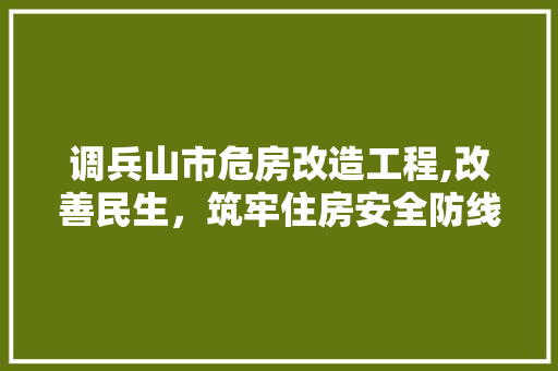 调兵山市危房改造工程,改善民生，筑牢住房安全防线