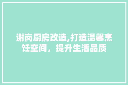 谢岗厨房改造,打造温馨烹饪空间，提升生活品质
