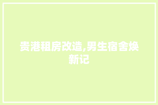 贵港租房改造,男生宿舍焕新记