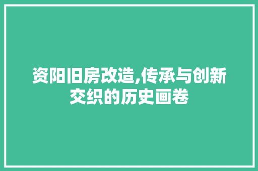 资阳旧房改造,传承与创新交织的历史画卷