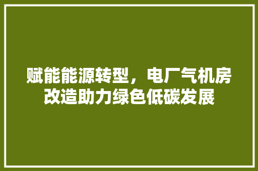 赋能能源转型，电厂气机房改造助力绿色低碳发展