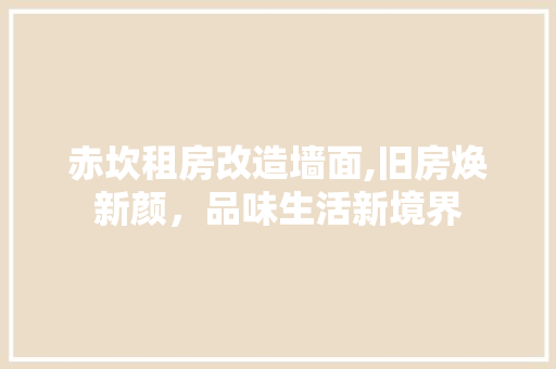 赤坎租房改造墙面,旧房焕新颜，品味生活新境界