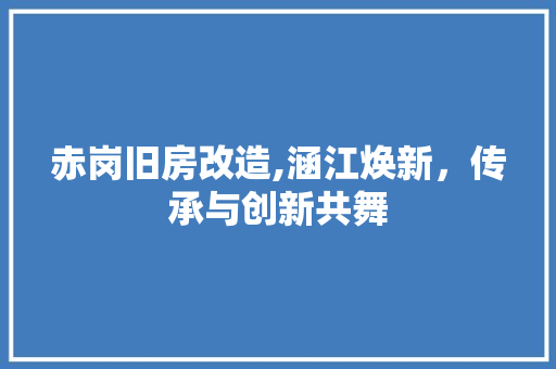 赤岗旧房改造,涵江焕新，传承与创新共舞