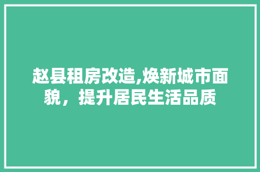 赵县租房改造,焕新城市面貌，提升居民生活品质
