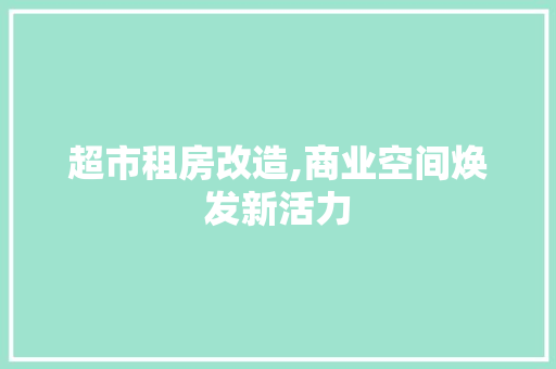 超市租房改造,商业空间焕发新活力