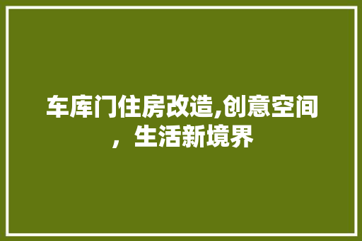 车库门住房改造,创意空间，生活新境界