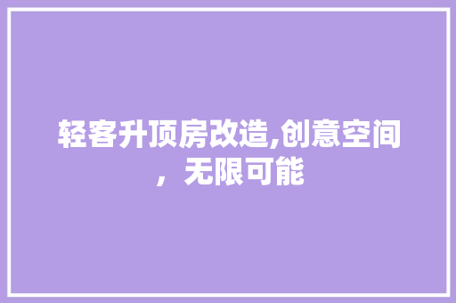 轻客升顶房改造,创意空间，无限可能