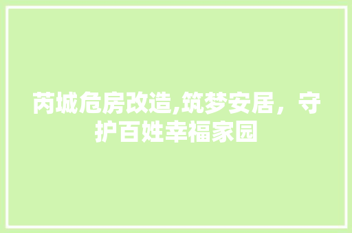 芮城危房改造,筑梦安居，守护百姓幸福家园 厨房维修