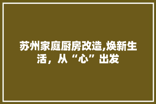 苏州家庭厨房改造,焕新生活，从“心”出发