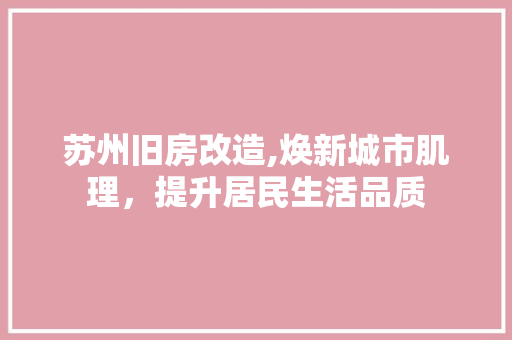 苏州旧房改造,焕新城市肌理，提升居民生活品质