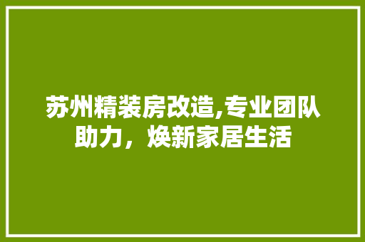 苏州精装房改造,专业团队助力，焕新家居生活 墙体维修