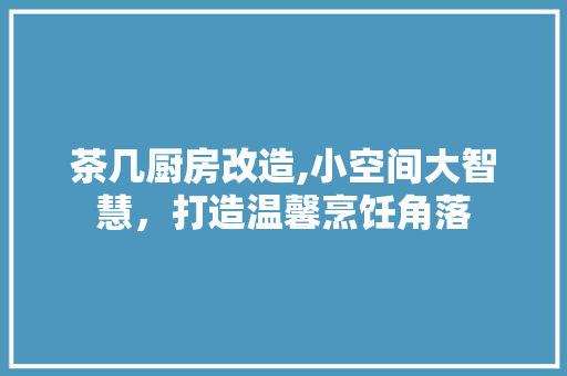 茶几厨房改造,小空间大智慧，打造温馨烹饪角落