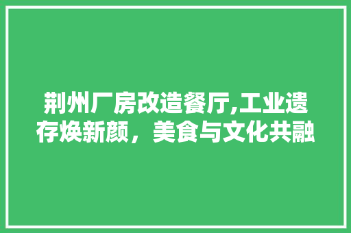 荆州厂房改造餐厅,工业遗存焕新颜，美食与文化共融共生