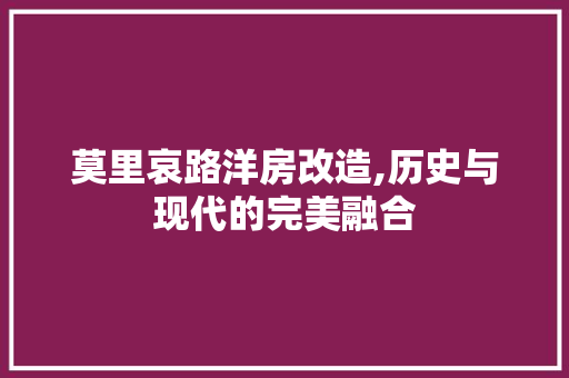 莫里哀路洋房改造,历史与现代的完美融合