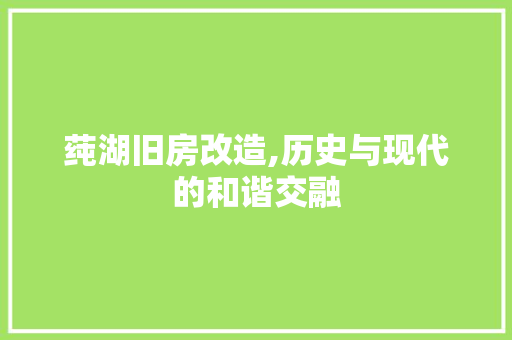 莼湖旧房改造,历史与现代的和谐交融
