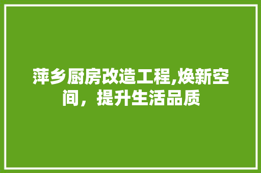 萍乡厨房改造工程,焕新空间，提升生活品质