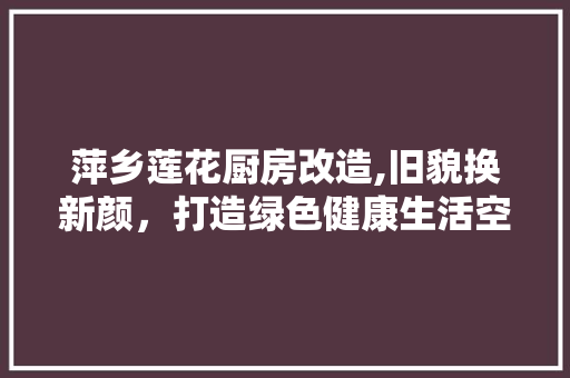 萍乡莲花厨房改造,旧貌换新颜，打造绿色健康生活空间