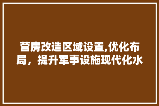 营房改造区域设置,优化布局，提升军事设施现代化水平