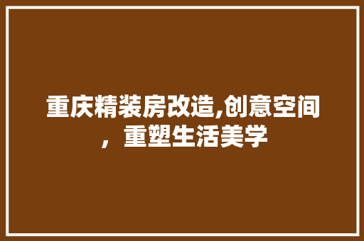 重庆精装房改造,创意空间，重塑生活美学 综合便民