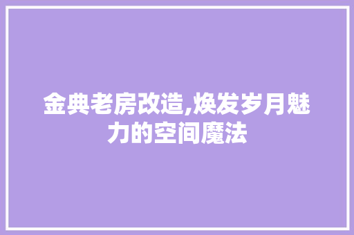 金典老房改造,焕发岁月魅力的空间魔法