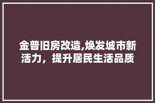 金普旧房改造,焕发城市新活力，提升居民生活品质