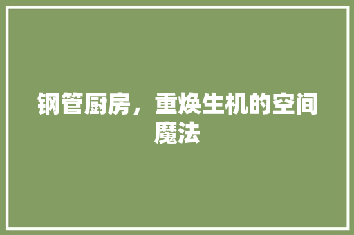 钢管厨房，重焕生机的空间魔法