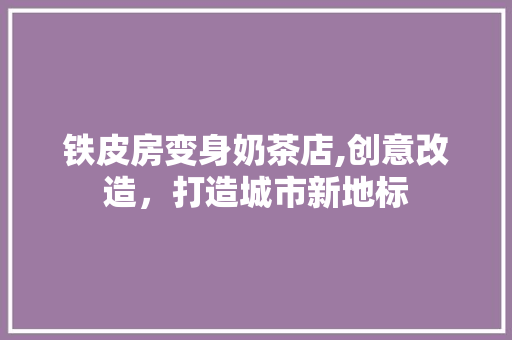 铁皮房变身奶茶店,创意改造，打造城市新地标