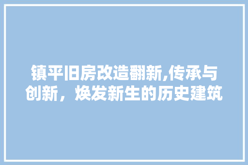 镇平旧房改造翻新,传承与创新，焕发新生的历史建筑 汽车维修
