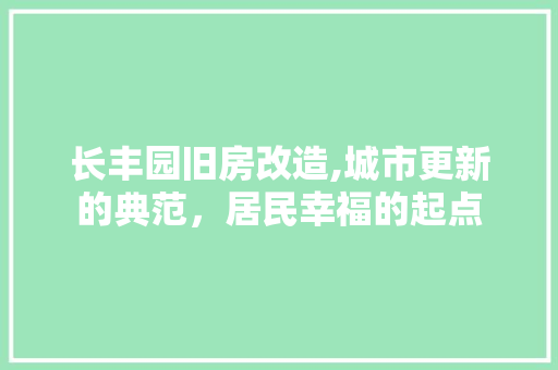 长丰园旧房改造,城市更新的典范，居民幸福的起点