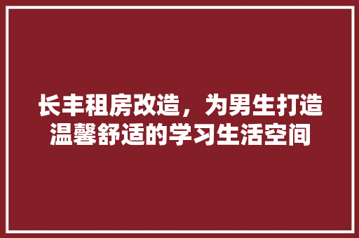 长丰租房改造，为男生打造温馨舒适的学习生活空间