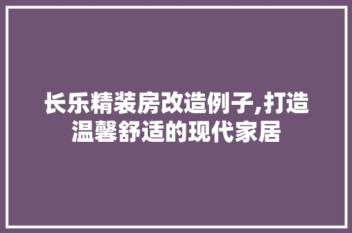 长乐精装房改造例子,打造温馨舒适的现代家居