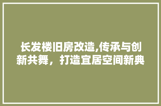 长发楼旧房改造,传承与创新共舞，打造宜居空间新典范