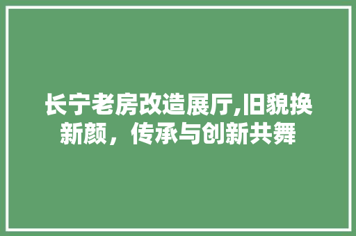 长宁老房改造展厅,旧貌换新颜，传承与创新共舞