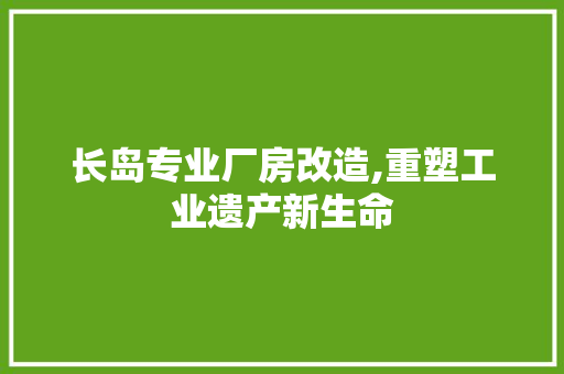 长岛专业厂房改造,重塑工业遗产新生命